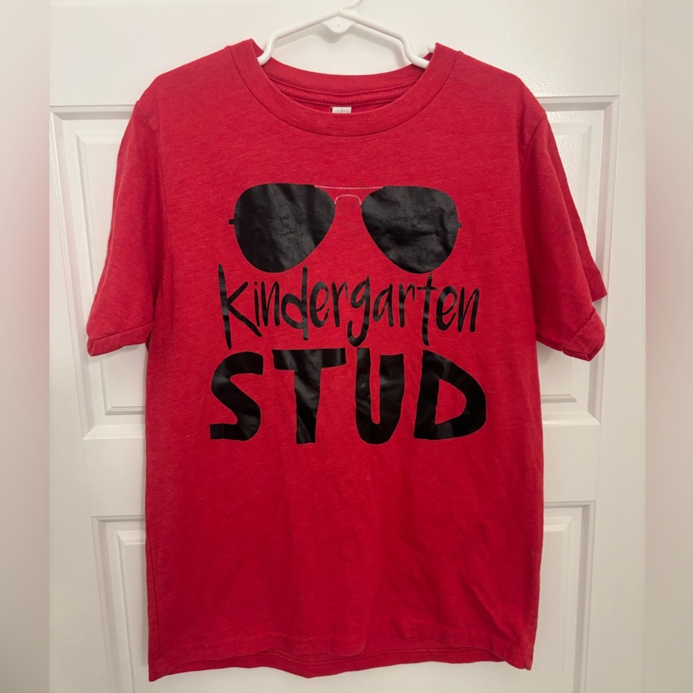 Next Level Apparel Red Kids Tee with Sunglasses Graphic